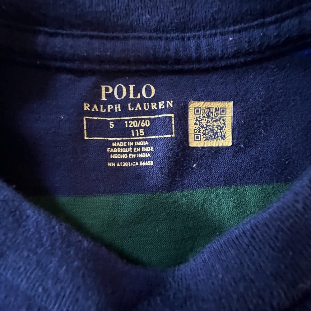 Polo Ralph Lauren Boys Size 5 Primary Colors Multicolor Stripe Cotton Tee Shirt‎ - Picture 4 of 8